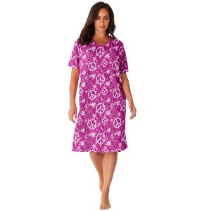 Dreams & Co. Plus Size Print Sleepshirt - 1 of 4