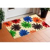 HomeRoots 17" X 29" Natural Blue Green And Orange  Floral Outdoor Coir Door Mat - 2 of 4