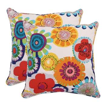 2pc Crosby Floral Outdoor Throw Pillows - Pillow Perfect