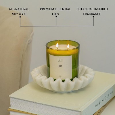 Green Glass Jar Nordic Cedar Scented Soy Candle