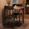 Modern Rustic Square Dining Set, 29.2' L x W 30.1' H Table, 33.7' 18.4' 17' Chairs, 2 Person, Metal & MDF, Easy Assembly, Space-Saving - 2 of 4