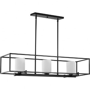Progress Lighting, Chadwick, 3-Light Wall Bracket, Matte Black, Opal Glass Shade - 1 of 4