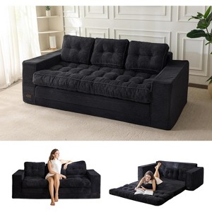 MAXYOYO Convertible Sofa Bed, Pull Out 3 Seater Sleeper Sofa, 2 in 1 Fold Out Floor Couch with Pillows for Living Room - 1 of 4