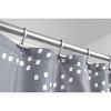 iDESIGN Geometric Fabric Dotted Shower Curtain Water Resistant Charcoal: Polyester, Machine Washable, Buttonhole Top - 3 of 4