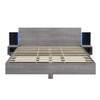 Okak Floating Platform Bed Frame with Bedside Nightstand Bed with LED Lights Strong Wood Slats No Springs Required Easy to Assemble - 4 of 4