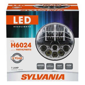 SYLVANIA LED Heated Sealed Beam Headlight - Glare-Free - 6000k White Light - DOT-Compliant - IP67-Rated - OEM-Grade - Easy to Install - H6024 - 1 of 4