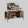 47 Inch TV Stands,Wood Entertainment Center with Adjustable Shelves and U-Shaped Metal Legs, Modern TV Console for Living Room Bedroom - 4 of 4
