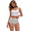 INSPIRE CHIC Women's High Waisted Lace Trim Briefs Cotton Full Coverage Underwear Panties - 4 of 4