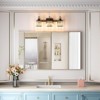 4 lamp 3-Lights/4-Lights/6-Lights Crystal Matte Black Bathroom Vanity Lights Modern E26 Base Mirrored Wall Lights for Bathroom Fixtures Aesthetic App - 2 of 4