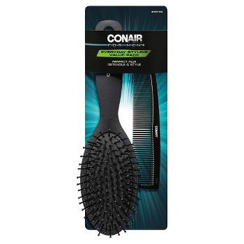 Conair for Men Black Cushion Hairbrush & Combo Set - 2ct