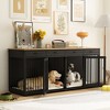 FUFU&GAGA 86.6" Large Dog Crate Furniture Wooden Dog Kennel with 4 Drawers - 3 of 4
