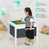 Tangkula 2-in-1 Kids Double-sided Activity Building Block Table w/ Storage Drawers White - 4 of 4
