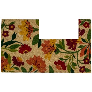 Northlight Natural Coir Autumn Floral and Foliage Door Mat 18" x 30" - Red, Orange, Yellow - 1 of 4