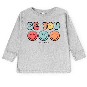The Juniper Shop SmileyWorld Be You Groovy Toddler Long Sleeve Tee - 1 of 4