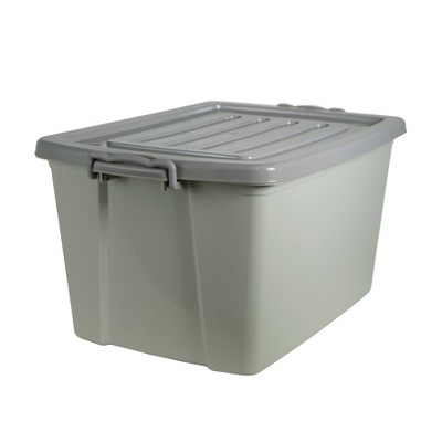 Home Logic 55qt Latching Storage Bin Gray