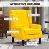 Wingback Accent Chair for Living Room, Button-Tufted Lounge Chair with Round Armrests and Wood Legs - 4 of 4