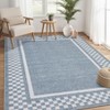 Modern Geometric Bordered Living Room Bedroom Rugs, Ultra Thin Soft Non Slip Large Carpet for Dining Room Office Classroom - 3 of 4