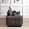 90'' Lamb's Wool 2-Seater Cushion Sofa with 2 Cushions and 2 Ball Pillows, Deep Seat Comfortable Sofa - 4 of 4