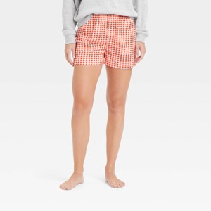 Women's Gingham Graphic Boxer Shorts - Red - 1 of 3