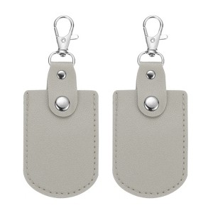 Unique Bargains DIY Office Car PU Leather Key Fobs 2 Pcs - 1 of 4