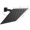 Kumasinova 8" Square Rain Shower Head,Utra Thin 304 Stainless Steel Wall-Mounted Showerhead with Self-Clean Nozzles,2.5GPM - 3 of 4