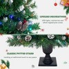 4-Piece Artificial Christmas Set, Garland, Wreath and Set of 2 Entrance Pre-lit Xmas Tree with LED Lights-ModernLuxe - 4 of 4