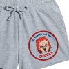 Chucky My Friends Call Me Chucky Women’s Gray Heather Lounge Shorts - 2 of 2