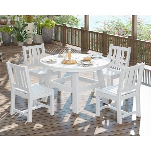 AMERLIFE 5 Piece HDPE Outdoor Dining Tables and Chairs with Umbrella Hole - 1 of 3