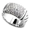 Slickblue Women's Rhodium Brass Ring with Clear CZ, Sleek and Stylish Design, Perfect for Layering or Solo Wear, Size 5-10 - 3 of 3