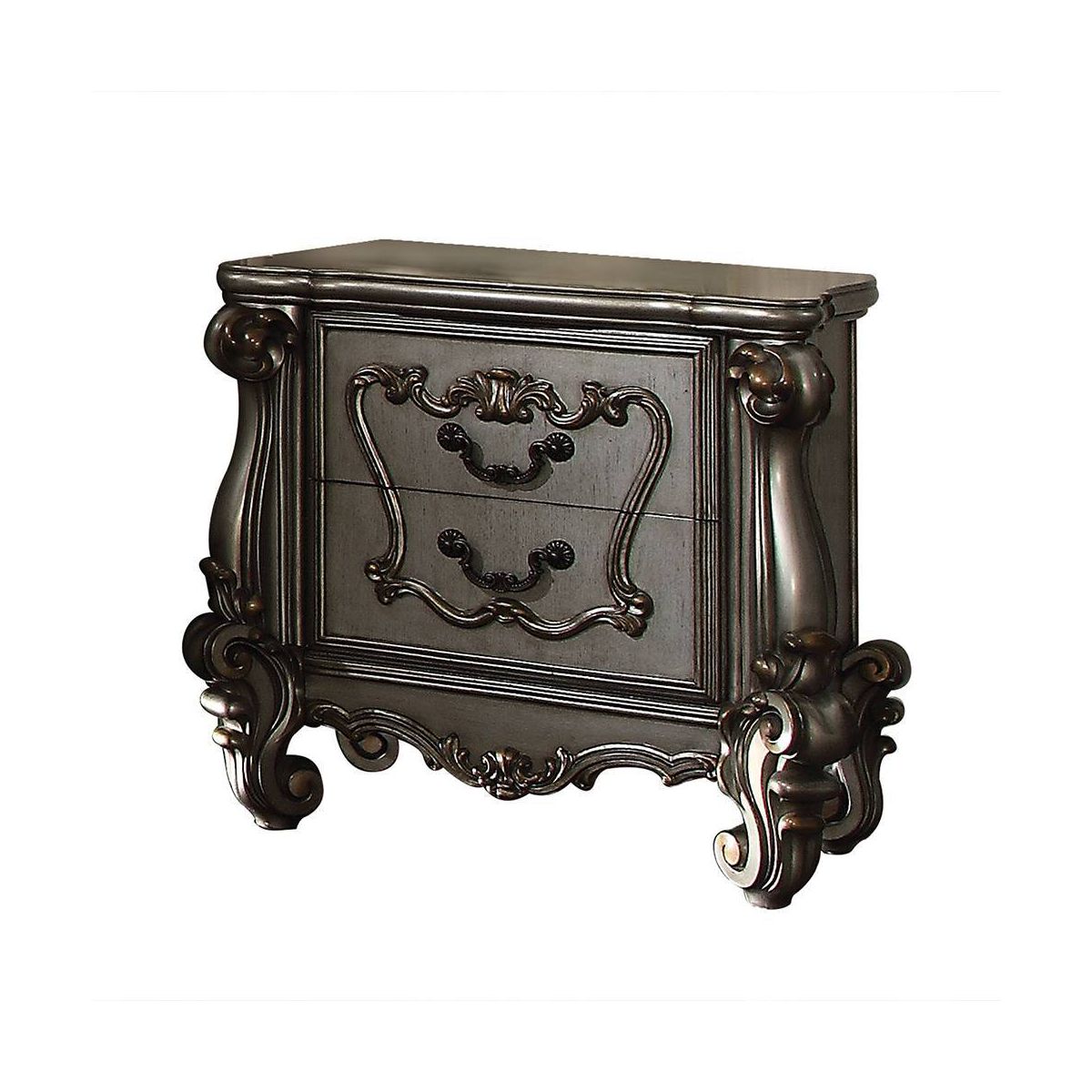 Acme Furniture Versailles Nightstand Antique Platinum Finish