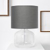 Creekwood Home Round Modern Glass Accent Table Lamp Clear Gray Shade - 4 of 4