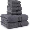 Noble House Ultra Soft 100% Cotton Extra Heavy & Absorbent Hotel & Spa Feel 6pc Bath Towel Set Bathroom 2 Bath Towels 2 Hand Towels 2 Washcloths - 4 of 4
