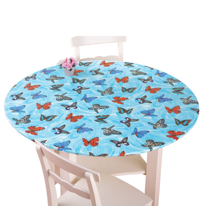 Collections Etc Collections Etc. Patterned Fitted Table Cover with Soft Flannel Backing and Durable Wipe-Clean Vinyl Construction, 1 of 3