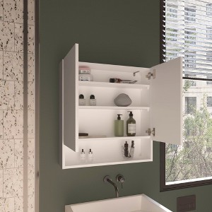 ChicFurnit Bathroom Storage Cabinet Medicine Cabinet with Two Doors and Four Shelves for Bathroom Use, White, 30.71"*24.8"*3.94" - 1 of 4