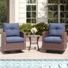 LayinSun Outdoor Swivel Rocker Chair Set Rattan Wicker Swivel Chairs Patio Bistro Set for Porch - 2 of 4