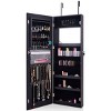 Tangkula Lockable LED Mirrored Jewelry Cabinet Touch Sensor Lighting Full Length Mirror Organizer - 3 of 4