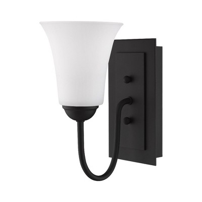 Black Hand-Blown Satin Opal Glass Wall Sconce