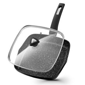 KOCH SYSTEME CS 9.5inch/11inch Nonstick Grill Pan for Stove Tops , Marble Coating Square Grill Skillet with Lid, Fry Pan Compatible with all Stoves - 1 of 4