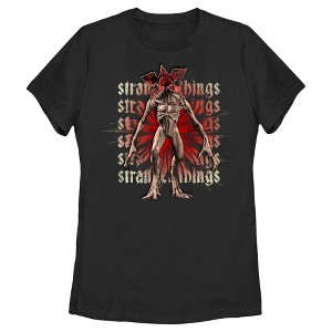 Women's Stranger Things Demogorgon Monster Logo Stacked T-Shirt - 1 of 4