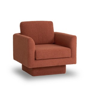NicBex Teddy Velvet Swivel Accent Chair,Upholstered Swivel Living Room Chairs with Curved Armrest,Cozy Armchair,Accent Chairs for Living Room - 1 of 4