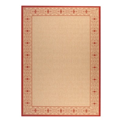 8&#39; x 11&#39; Antibes Outdoor Rug  Natural/Red - Safavieh