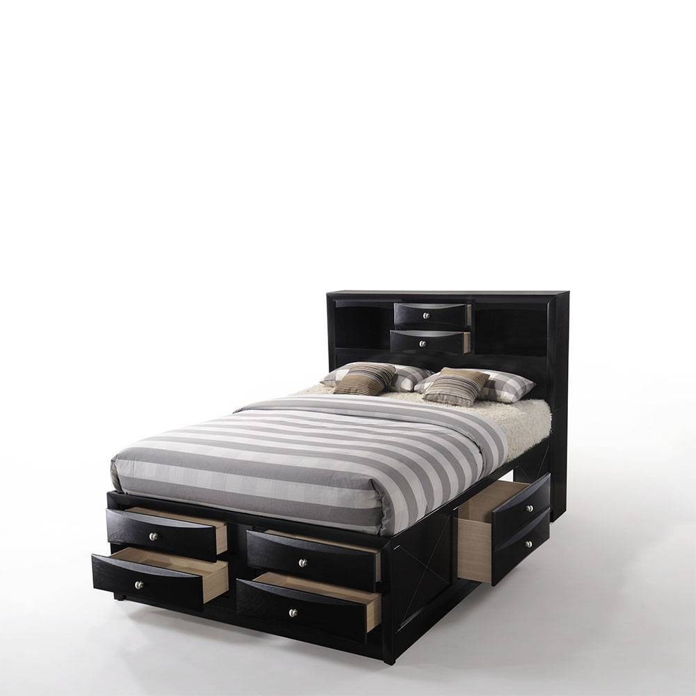 Photos - Bed Acme Furniture 91" Queen Ireland  Black