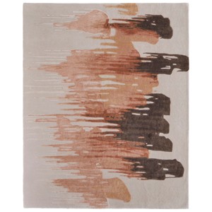 Anya Transitional Abstract Red/Brown/Orange Area Rug - 1 of 4