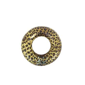 Pool Central 35" Inflatable Leopard Print Swimming Pool Inner Tube