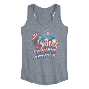 Women's - Marvel - Captain America Pastel Super Hero Graphic Racerback Tank - 1 of 4