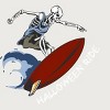 Junior's Design By Humans Halloween Surfing Zombie Skeleton Funny Costume t shirt By graceandfinn T-Shirt - 2 of 3