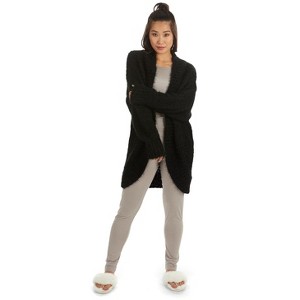 Memoi Women's Fuzzy Cocoon Loose Open-Front Cardigan Sweater - 1 of 4