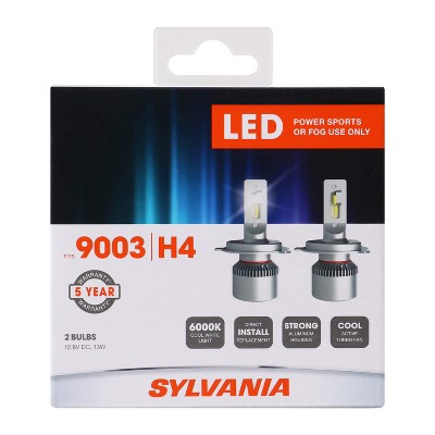 Sylvania 9003 LED Powersport Headlight Bulbs for Off-Road Use or Fog Lights - 2 Pack