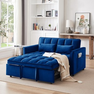 Daybed Sofa,Modern Velvet Daybed Sofa With Adjustable Back And Pillows,Convertible Sofa Bed,Daybed Sofa For Living Room-Cuddlewood - 1 of 4