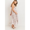 Hello Miz Women's Floral V Neck Sleeveless Spaghetti Strap Maternity Midi Dress - 3 of 4